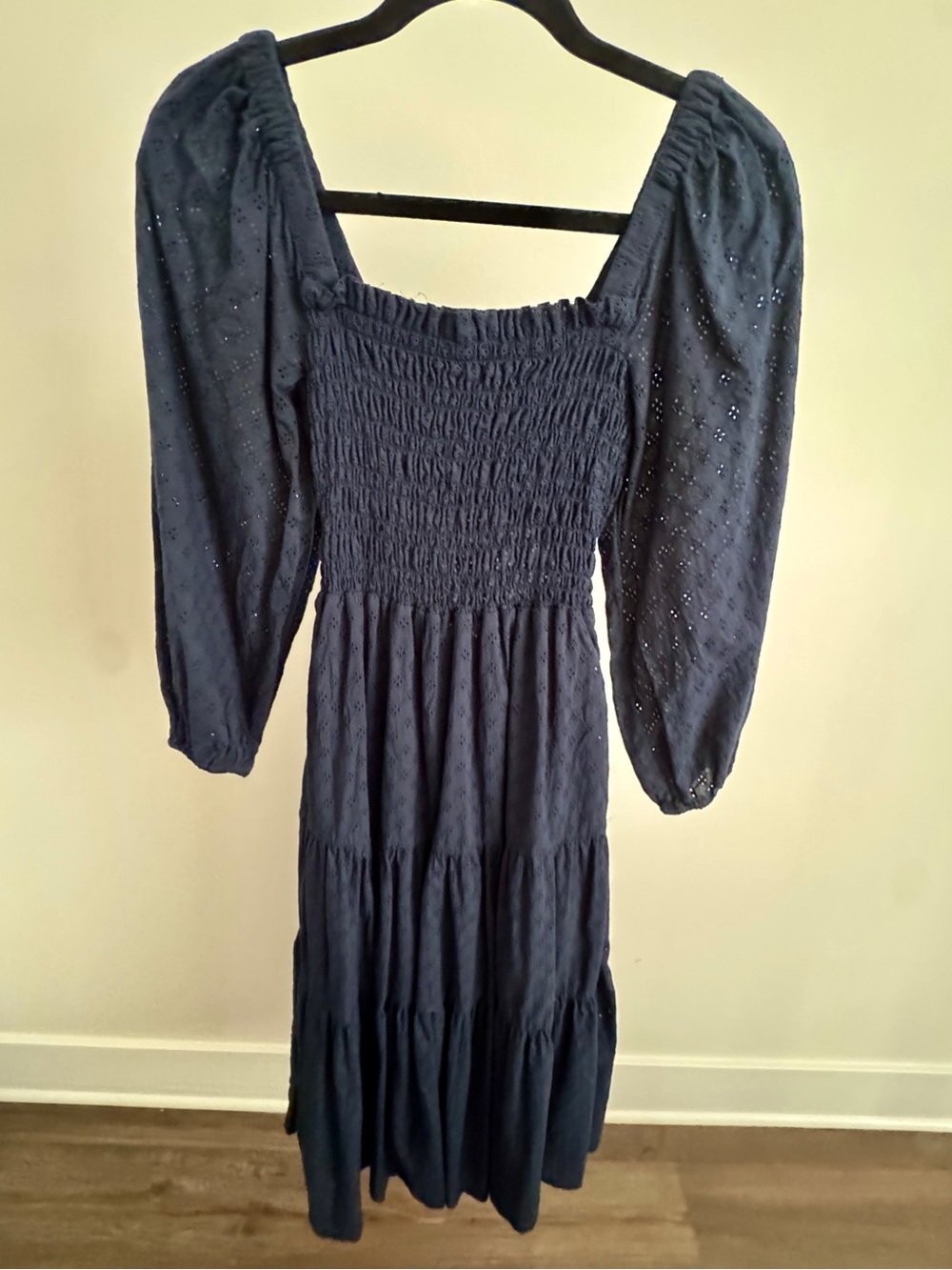Madewell Navy Eyelet Midi Dress